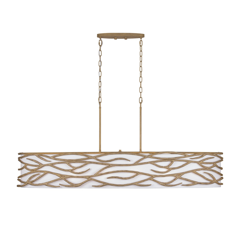 Bungalow Rose Roycroft - 10 Lights Island In Ashen Gold Finish
