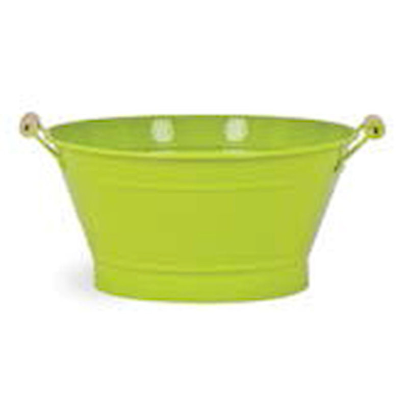 Seau en métal, H 4,7 po x l 7,75 po x P 7,75 po, vert