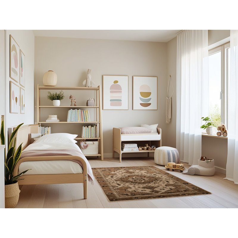 Tapis brun lavable à la machine, Rectangulaire 3 pi x 5 pi
