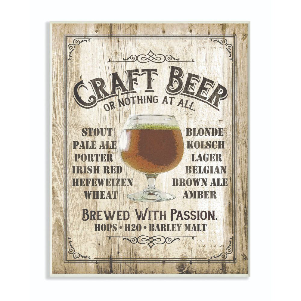 " Craft Beer Sign Bar Room Wooden Texture " Ebern Designs 