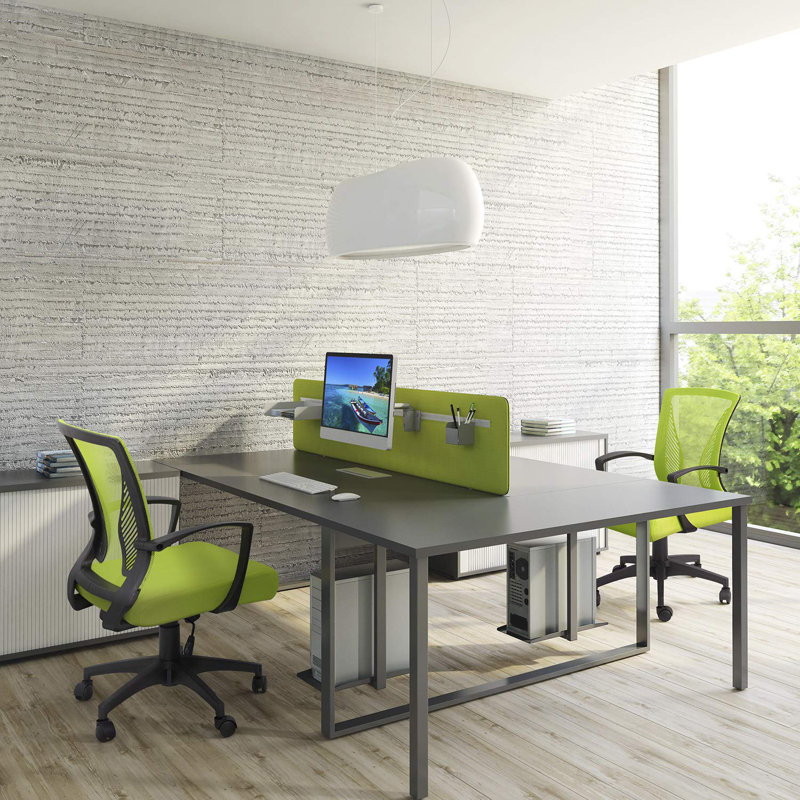Chaise de bureau en polyester Chair, Vert pâle / Noir