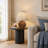 Rattan Table Lamp with Pleated Fabric Shade-1384491461