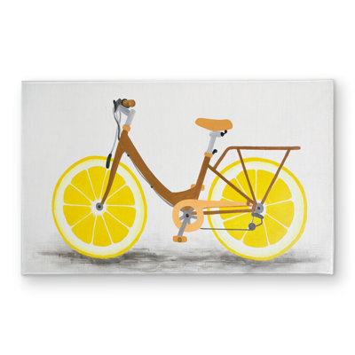 Lemon Wheel Bike Door Mat - Indoor/Outdoor Home Decor