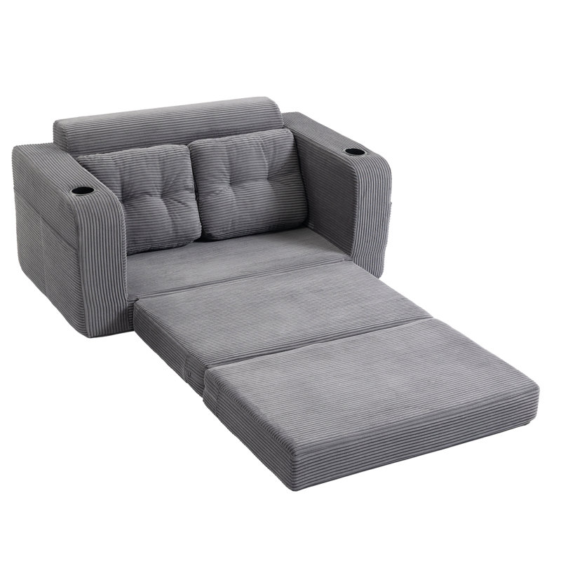 Canapé-lit convertible 2-en-1 avec support en mousse viscoélastique haute densité, canapé-lit escamotable pour le salon ou la chambre à coucher.