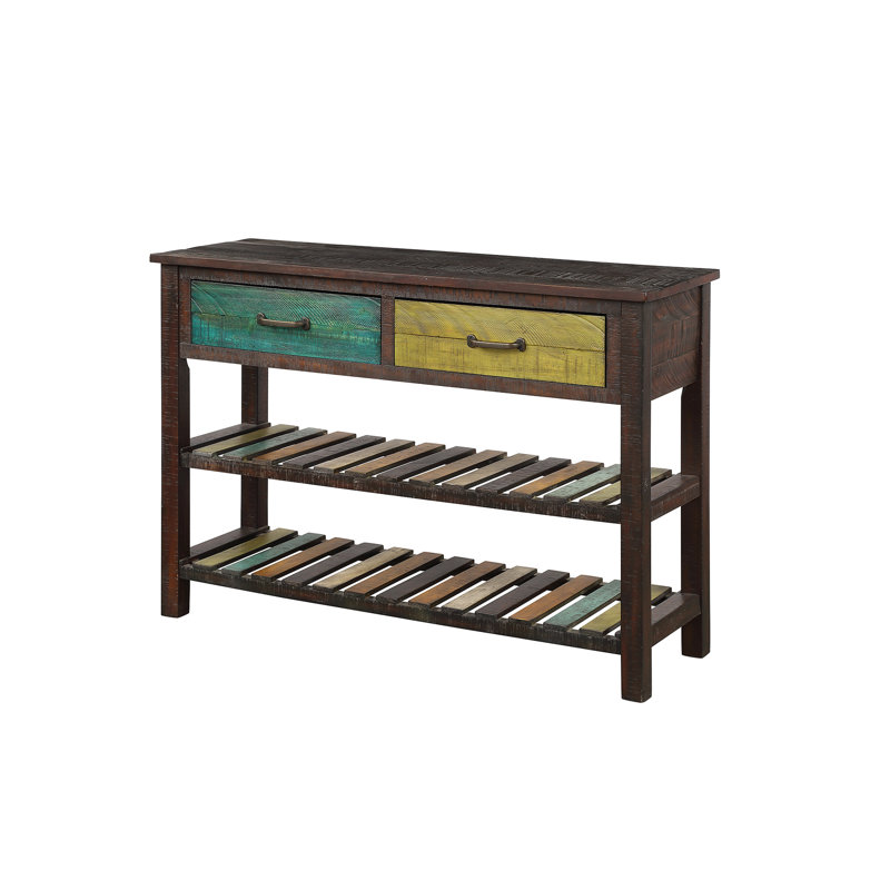 Merv Console Table, Brown, Brown/Green/Yellow