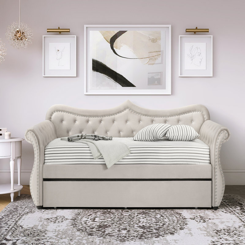Lit de jour simple avec couchette Perkins, gris