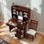 Ensemble de bureau de direction et fauteuil rembourré avec huche et tiroirs-233607533