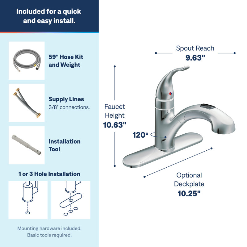 Integra Pull Out Single Handle Kitchen Faucet with Duralock™, Chrome
