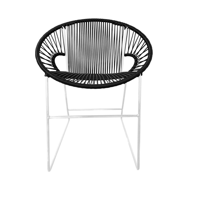 Chaise de patio Puerto, Noir / Blanc