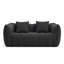 Pouf géant en chenille noire de 168 cm - Canapé deux places avec coussins, canapé en mousse confortable-952939489