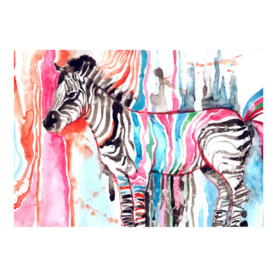 Prismatic Safari Zebra Canvas Wall Art - 36" x 24"