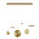 6-Light Gold Dimmable LED Chandelier With Six LED Saucer Lights