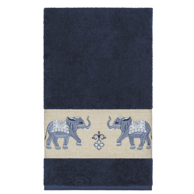 Quinn Turkish Cotton Midweight Bath Towel, Midnight Blue