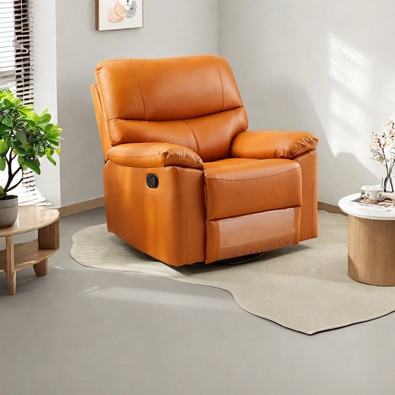 Fauteuil inclinable ergonomique en similicuir, Orange