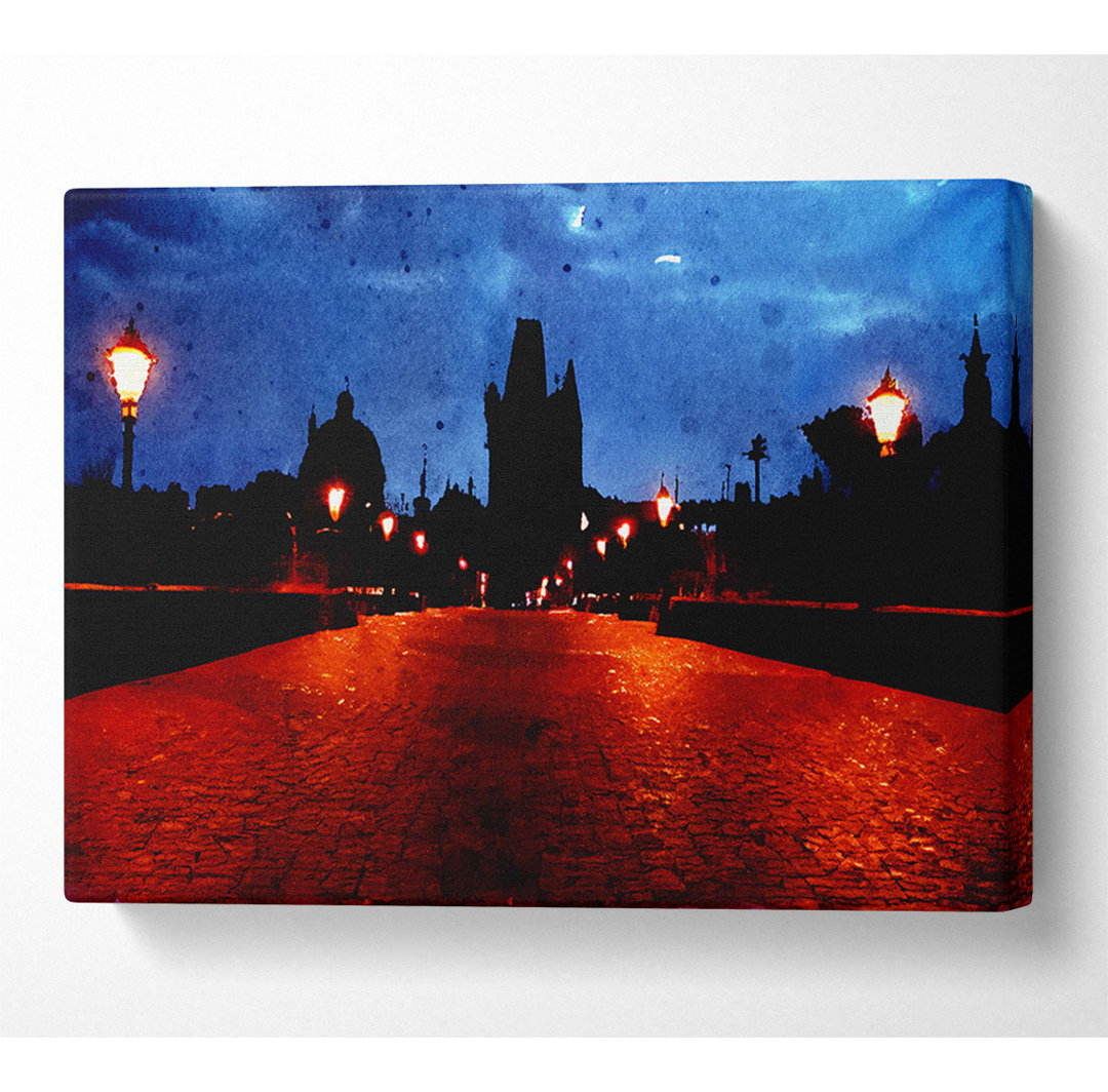 Prague Night Lights - Kunstdrucke auf Leinwand - Wrapped Canvas