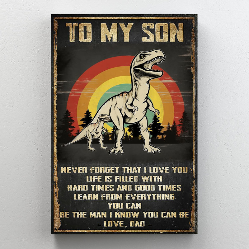 Carisia Dinosaur To My Son, H 36 po x l 24 po x P 1,25 po