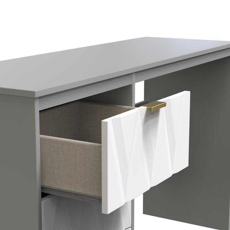 Besmir Dressing Table, White Matt/Dusk Grey