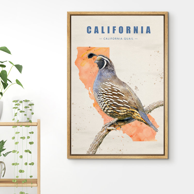Oiseau caille bleu IDÉE4WALL, H 24 po x l 16 po x P 1,5 po, Brun