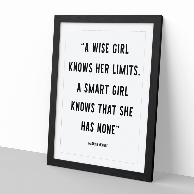 A Smart Girl - Picture Frame Typography, 36cm H x 27cm W x 2cm D, Black