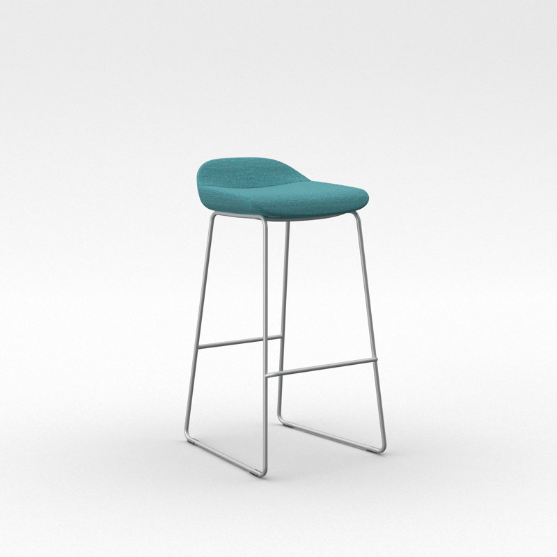 Tabouret Lilly , Mélange de polyester bord de mer, Argent, Tabouret de bar (siège d'une hauteur de 30 po)