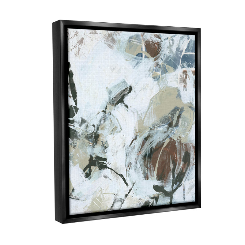 «Expressive Neutral Abstraction» par June Erica Vess sur toile, H 31 po x l 25 po, Cadre flottant noir de jais