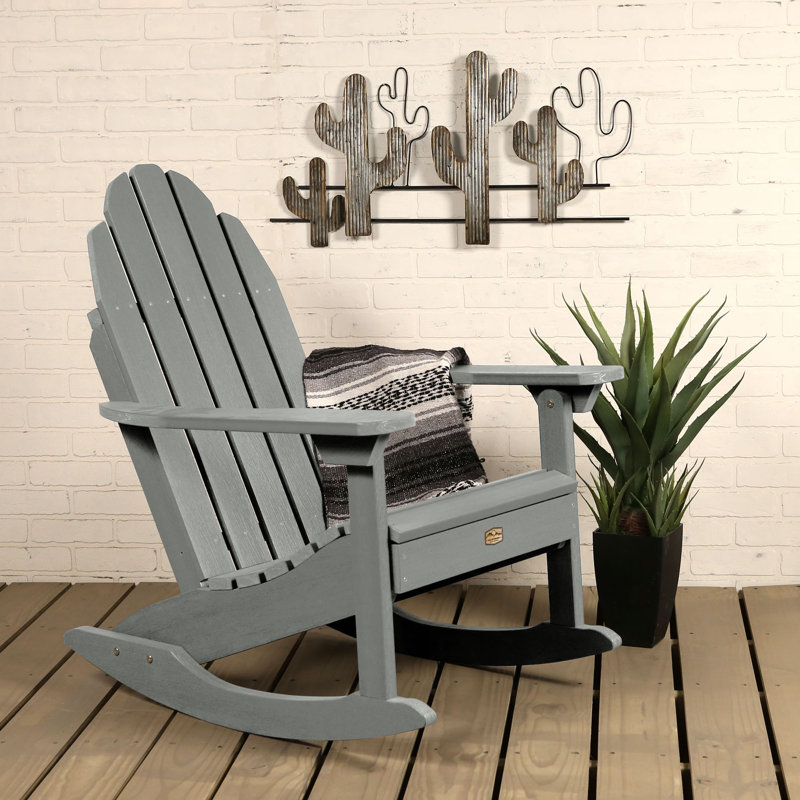 Chaise berçante en plastique Natoli, Teck côtier