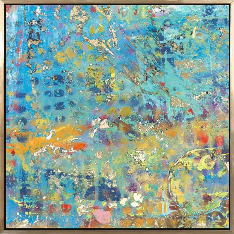 5 Below Anew Painting, 36" H x 36" W, Gold Framed
