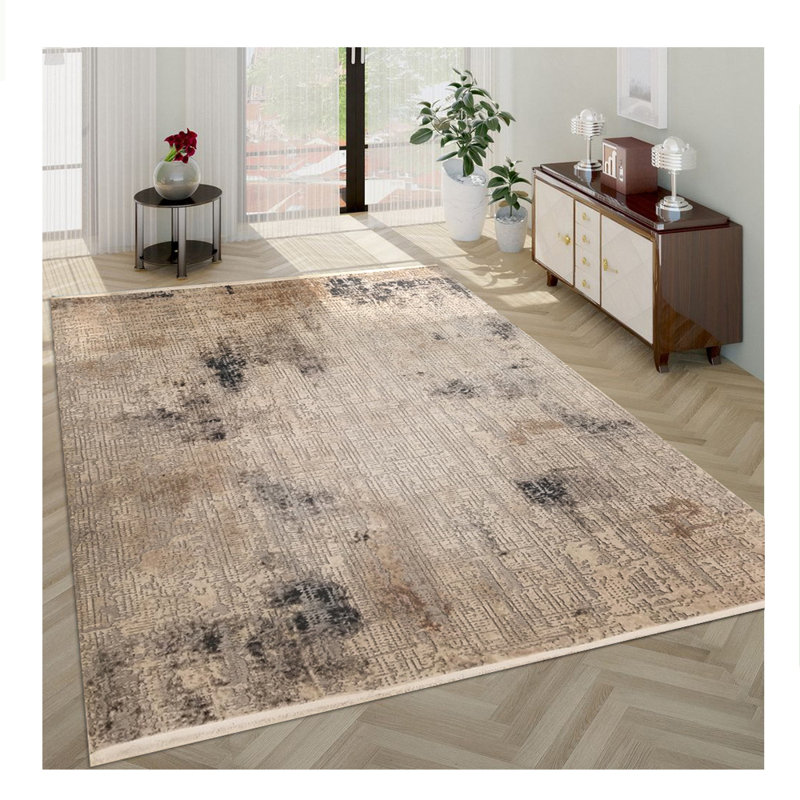 Tapis de surface brun/bleu touffeté florale 5 pi x 7 pi Mitesh