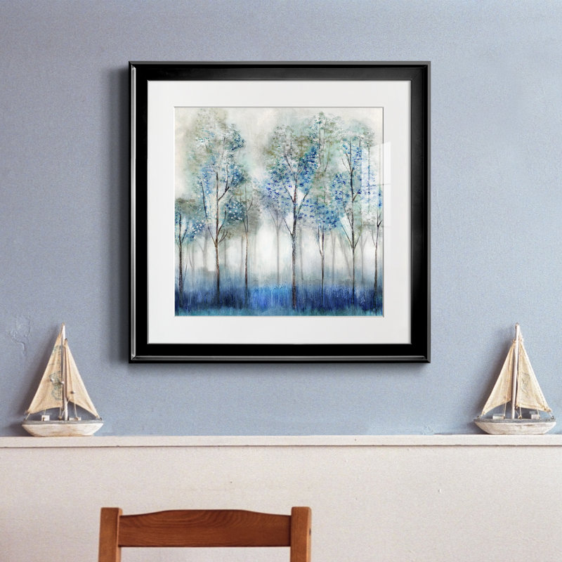 Forêt de rêve - peinture encadrée, H 17,5 po x l 17,5 po x P 1,5 po, Cadre noir