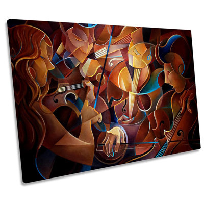 Z2114 Violin Orchestra Modern - Wrapped Canvas Art Prints