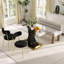 Ensemble de salle à manger moderne 3/5 PCS, table en verre trempé, 2/4 chaises en peluche et banc pour cuisine / salon-1213444878-1213444871-1213444870