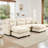 Modular Sectional U Shaped Couch With Ottoman, Premium Chenille Fabric,With 2 Throw Pillows, High-Density Foam  Tufted Cushion Backrest Design,