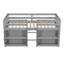 Lit mezzanine simple pour lit simple avec tablettes à deux niveaux et lumière DEL pour lit gris