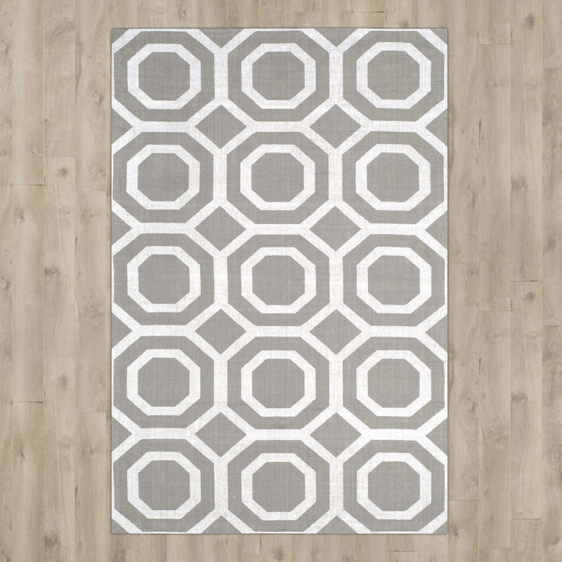 Nilde Cedar Brook Hand Loomed Jute Geometric Rug, Rectangle 4' x 6'