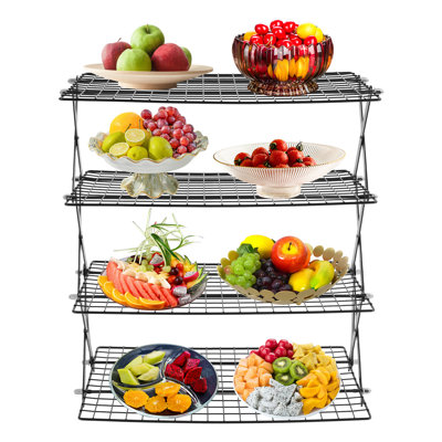 4-Tier Collapsible Cooling Rack, Grilling Drying Rack