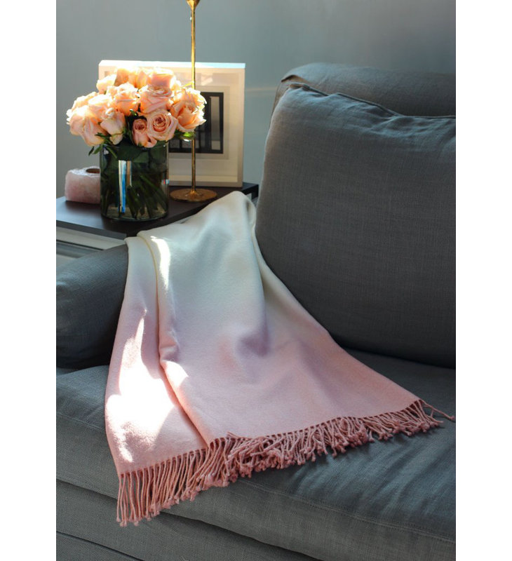 Hand-dyed Ombre Baby Alpaca Throw Blanket, Lilac