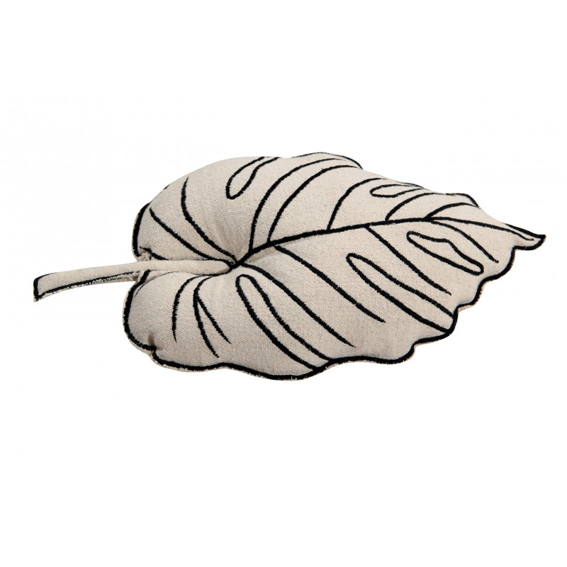 Leaf Cotton Blend Throw Pillow