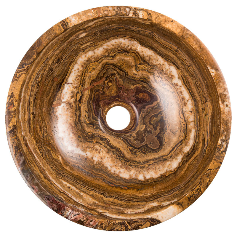 Belfry Bathroom Billy 520mm L x 520mm W Brown Stone Circular Sink