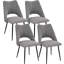 4 chaises de salle à manger grises souples avec des pieds en mousse à haute rebond et des pieds réglables, idéales pour la cuisine, 4 chaises grises, coussins, pieds, pieds, cuisine, sessions