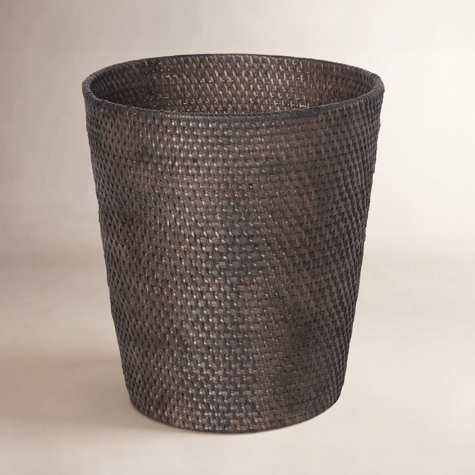 Goodfield 3gal Rattan Waste Basket, Espresso