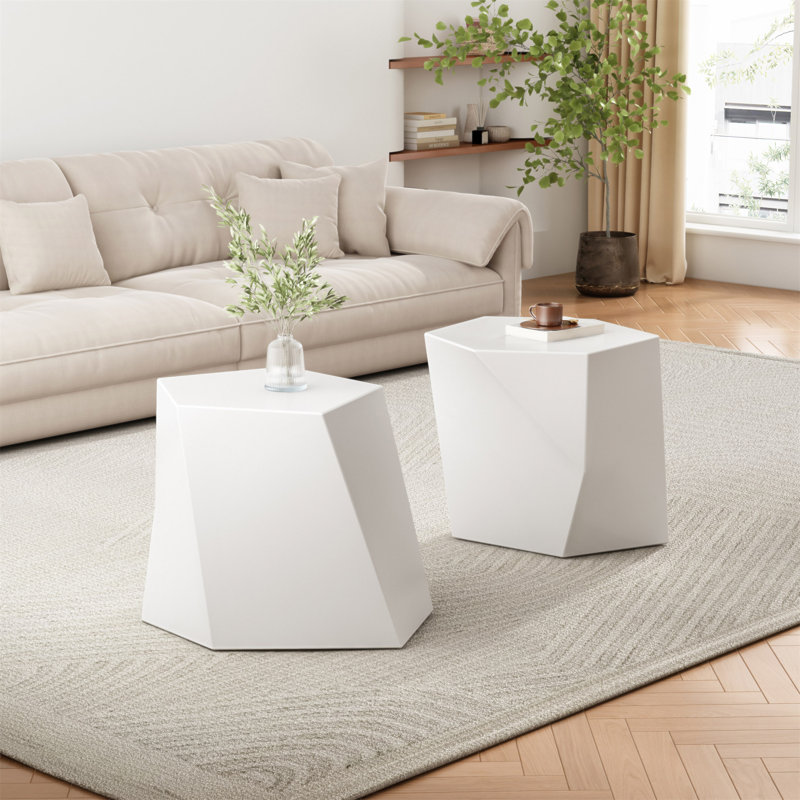 Ensemble de tables basses, Blanc