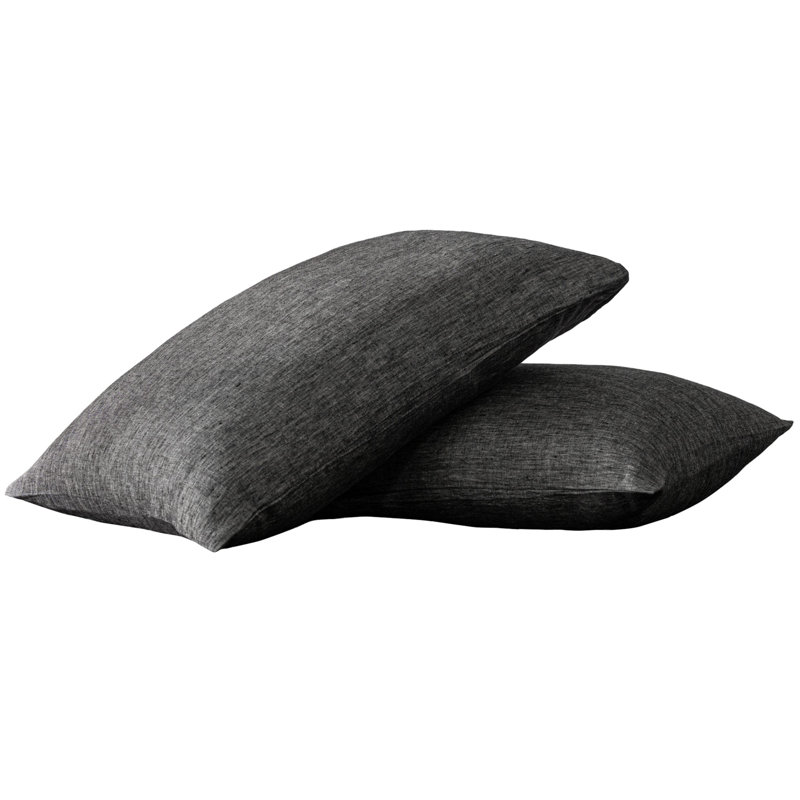 Set of Two Onyx Linen Standard Pillowcases