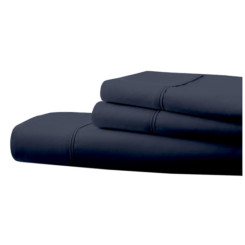 Microfiber Sheet Set, King Sheet Set + 1 Fitted Sheet + 4 Pillowcases, Navy