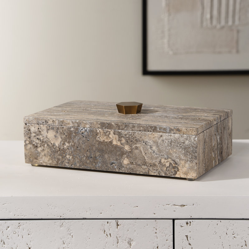 Brayden Studio® Ciske Travertine Stone Box