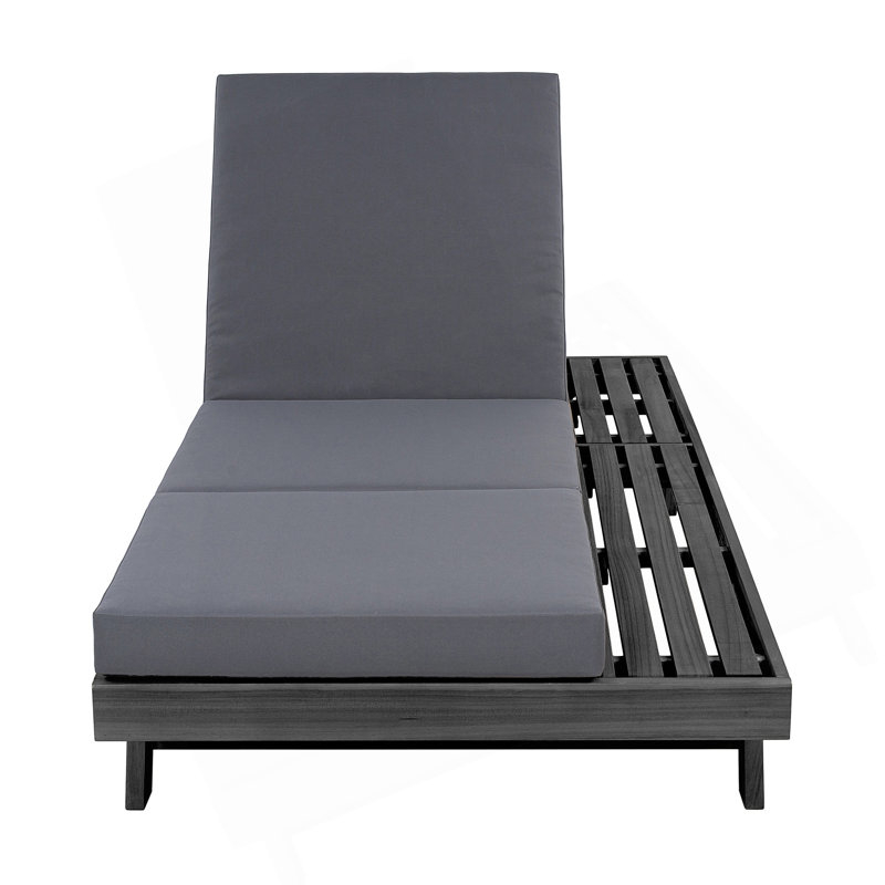 Chaise longue avec coussin, Gris foncé
