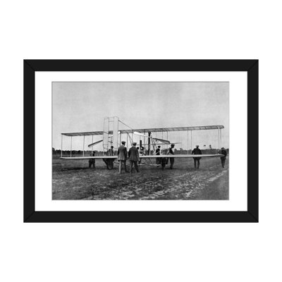 «Wilbur Wright des années 1900 démontre une machine volante à un bureau de la guerre française en août 1908 au Mans, France», reproduction de photo sur toile tendue
