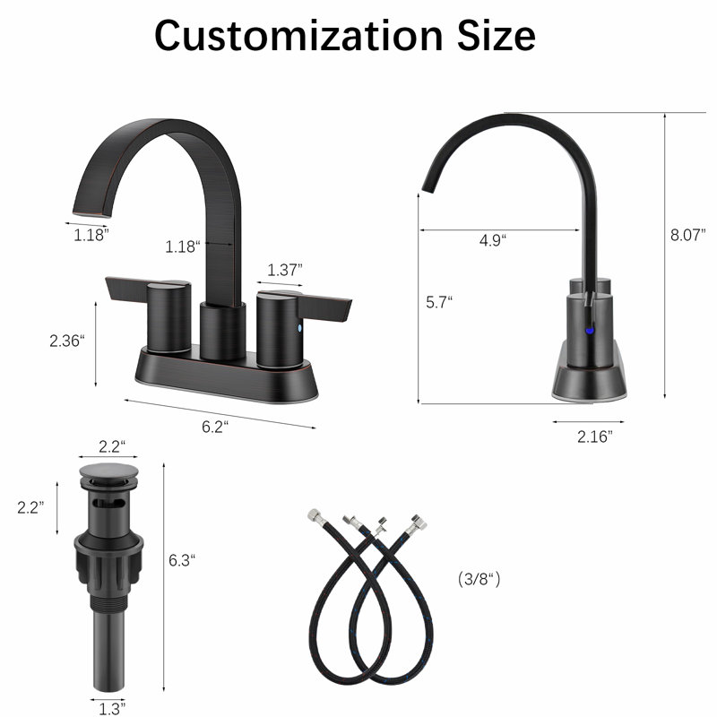 Robinet de salle de bain Cascade Elegance, Bronze frotté à l'huile