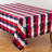 Patriotic Stars & Checkered Tablecloth – Americana Table Linen for Memorial Day, Fourth of July & Holiday Entertaining-432437673