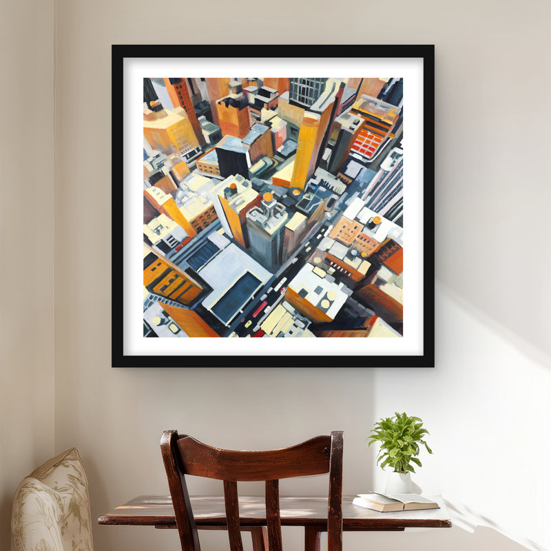 High High View of New York Buildings - Reproduction encadrée pour la décoration