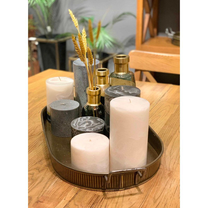 Bougie cylindrique sans parfum, Crème, crème